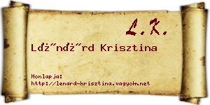 Lénárd Krisztina névjegykártya