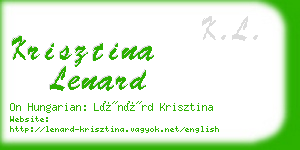 krisztina lenard business card